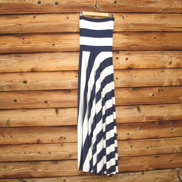 NWT  Striped Convertible Stretch Jersey Strapless Maxi Dress XS S M L One Size - Picture 3 of 11